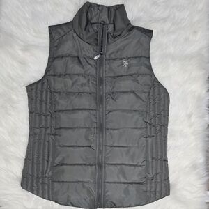 U.S. Polo Assn. Charcoal Gray Faux Fur Vest
